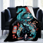 Hayao Miyazaki teosed Jaapan Anime Pehme flanell tekk Hinged &auml;ra viskamine tekk Vaiba t&uuml;kk Diivanvoodi P&otilde;lvetekid Poisid T&uuml;drukud 75x90cm