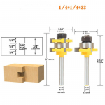 Tippkvaliteediga 3-hambaline T-kujuline tenon-l&otilde;ikur Ruuthambaga tenon-l&otilde;ikur P&otilde;randa Pusle-l&otilde;ikur Puidut&ouml;&ouml;tlemine Freesimine Graveerimine Kollane v&auml;rv.