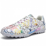 Meeste/Naiste Jalgpallisaapad Kummist Pehme P&otilde;hjaga L&uuml;hikesed Sise- ja V&auml;liskunstmuruv&auml;ljakud Laste Nahast Jalgpallitossud 35 valge