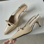 Eilyken Fashion terava varbaga pumbad Sandaalid Elegantne Naine Slingbacks Pandlaga rihm &Otilde;hukesed kontsad Naiste pulmapeo Muulad Kingad 35 aprikoosi