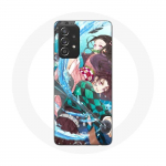Coque pour Samsung Galaxy A52 Tanjiro et Nezuko Demon Slayer Kimetsu no Yaiba Anime