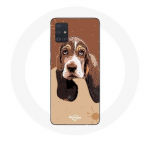 Samsung Galaxy A51 &uuml;mbris Basset Hound koera n&auml;gu