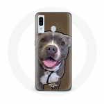 Coque pour Samsung Galaxy A20e Chien Pitbull Blanc gris