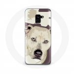 &Uuml;mbris Samsung Galaxy A8 Plus White Pitbull Dogile