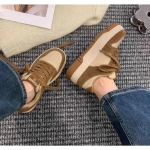 Ehtsast nahast fliisvoodriga paks alumine T&auml;ielikult sobivad tossud Naiste uued kevadv&auml;rviga sobivad vabaajajalatsid tossud 35