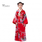 1 komplekt T&uuml;drukutele Traditsiooniline kimono pidžaama, erksad v&auml;rvid, lilleline paabulinnutr&uuml;kk Lihtne kanda, mugav kimono 110 cm taevasinine v&auml;rv