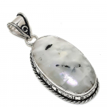 Natural Rainbow Moonstone Gemstone 925 Sterling Silver Pendant 2.36 n4v43