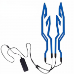 Mootorratta kiiver LED veekindel k&uuml;lma valguse riba EL kleebis 4 vilkuvate hoiatustulede &ouml;&ouml;s&otilde;idukiivri komplekt sinine