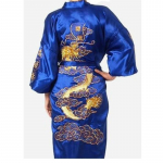 Etnilise Hiina stiilis meeste riided Meeste Dalongi hommikumantel Hommikumantel Dragon Robe Tang &Uuml;likond pidžaama &ouml;&ouml;s&auml;rk Koduteenindus Tikitud Dalong L sinine