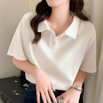 Matcha roheline vahvliga l&uuml;hikeste varrukatega T-s&auml;rk naiste suvised lahtised vabaaja s&auml;rgid suvised polo golfi naiste pluusid S valge