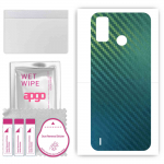 apgo Protective Skin Sticker for the back compatible with Tecno Spark 6 Go, Wrap Film, Foil, Vinyl - Pattern Carbon Chameleon CAKA1