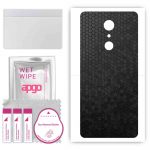 apgo Protective Skin Sticker for the back compatible with LG K11 K10 (2018) , Wrap Film, Foil, Vinyl - Pattern Black Honeycomb
