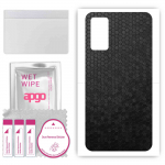 apgo Protective Skin Sticker for the back compatible with ZTE Blade A31, Wrap Film, Foil, Vinyl - Pattern Black Honeycomb