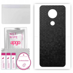 apgo Protective Skin Sticker for the back compatible with Nokia C5 Endi, Wrap Film, Foil, Vinyl - Pattern Black Honeycomb