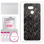 apgo Protective Skin Sticker for the back compatible with HTC Desire 12s, Wrap Film, Foil, Vinyl - Pattern Carbon Black Pixel