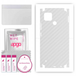 apgo Protective Skin Sticker for the back+sides compatible with Realme C25Y, Full Wrap Film, Foil, Vinyl - Pattern Transparent Carbon