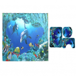 Veealune maailm Vannituba du&scaron;ikardin Pjedestaal vaip kaas WC kate vannimatt 3#