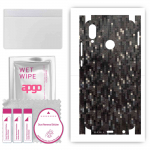 apgo Protective Skin Sticker for the back+sides compatible with Huawei P20 lite, Full Wrap Film, Foil, Vinyl - Pattern Carbon Black Pixel