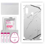 apgo Protective Skin Sticker for the back+sides compatible with Huawei nova 4e, Full Wrap Film, Foil, Vinyl - Pattern White Marble