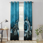 Elutoa Aknavarjud Sinised Vintage Lilled Euroopa Klassikalised Kardinad Laste Magamistoa K&ouml;&ouml;gi Dekooriks Rulood Kardinad 135W x 60H(cm) x1