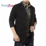 Cozy Up Meeste Notch Rev&auml;&auml;ri Vintage Style Denim &uuml;likond bleiser jakk Sport mantel M must