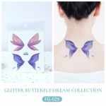 Glitter Butterfly t&auml;toveeringud Ajutised kleebised Veekindlad liblika n&auml;ot&auml;toveering Glitter Fairy Wings Meik V&otilde;lts t&auml;toveeringud t&uuml;drukutele peokingitused 105*120mm