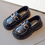 T&uuml;drukute v&auml;ikesed nahast kingad Kevad- ja s&uuml;gisstiilis Briti printsessikingad 26 must