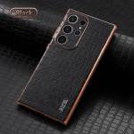 Luksuslik krokodillinahast &uuml;mbris Samsung Galaxy S24 Ultra S23 S23FE kate Galaxy A55 A35 A25 A05s A54 A34 A14 pinnakattega pehme silikoonist kaitsekate galaxy s24 plus must