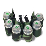 Ceinture de bi&egrave;re camouflage militaire 6 supports &agrave; canette