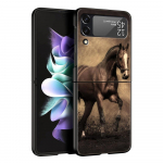 Running Horse Animal telefoni&uuml;mbris Samsung Galaxy Z Flip3 Flip4 Flip5 kest Z Flip 3 Flip 5 4 5G must k&otilde;va kokkupandav kate Galaxy Z Flip 5