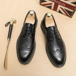 Briti meeste nahast kingad &Auml;ri vabaajajalatsid Brogue terava otsaga kingad 39 kollane