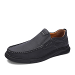 Nahast kingad S&uuml;gis Uus Esimene kiht veisenahk Vabaaja kingad Slip-on Mugavad Laisad Doug Kingad Ehtne nahk Suur suurus Meeste kingad 44 must