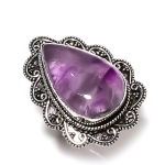 Sage Amethyst Gemstone Handmade 925 Sterling Silver Jewelry Ring Size 8 o9g76