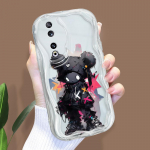 Armas koomiksimustriga kreemjas tekstuuriga korpus Lainelise servaga pehme silikoonkaanega telefoni&uuml;mbris Huawei Honor Infinix Tecno iPhone'i jaoks Honor 50 SE puhas