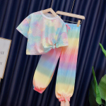 T&uuml;drukute Suve J&auml;&auml;siid Vikerkaare V&auml;rvigradient Vabaaja T-s&auml;rk + P&uuml;ksid Kost&uuml;&uuml;m 3-12 Aastastele Lastele Tie-dye R&otilde;ivad 160