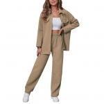 2 tk/komplekt S&uuml;gis Kevad Naiste S&auml;rgi P&uuml;kste Komplekt Pikkade Varrukatega Rev&auml;&auml;riga N&ouml;&ouml;pidega Pluus Rinnataskuga Elastse V&auml;rvliga P&uuml;ksid OL T&ouml;&ouml;les&otilde;it Sport M khaki