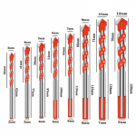 3/4/5/6/7/8/10/12Multifunktsionaalne klaasist metallist plaatide puur, kolmnurkne teemantpuurikomplekt 6mm