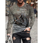 Retro mootorratta graafiline t-s&auml;rk &ndash; mugav pikkade varrukatega kaelus &ndash; hooajaline kirjatr&uuml;kiga meeste T-s&auml;rk &ndash; ideaalne kevad-/s&uuml;giskandmine ja kingitus talle M