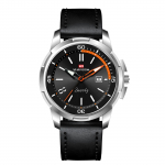 VA VA VOOM Meeste kvartskellad, &auml;riline lihtne kalender, 30 m veekindel helendav kvartskell, nahast rihmaga k&auml;ekellad moodsad k&auml;ekellad must