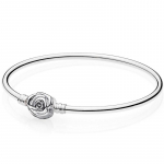 Originaalsed hetked Roosi &otilde;itsemises Kinnitusega maokett k&auml;ev&otilde;ru Fit Europe Bangle 925 Sterling Silver Bead Charm Isetehtud ehted 17cm