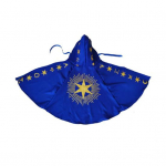Laste Halloween Cape Unisex Star Printing kapuutsiga pits-up n&otilde;id Cosplay lavalise etenduse kost&uuml;&uuml;m L sinine