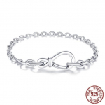 Autentne 925 Sterling h&otilde;bedane k&auml;ev&otilde;ru ussiketi alusv&otilde;ru k&auml;ev&otilde;ru, mis sobib Euroopa kaubam&auml;rgiga v&otilde;lusid, isetehtud ehete kingitus 20cm