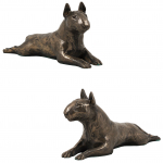 Bull Terrier, Bully IV - dog figurine, figure on a white base, trophy for Art-Dog dog show exhibition pruun
