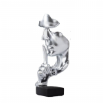 M&otilde;tleja kuju, Vaikus on kuldne Abstraktse kunsti kujuke, kaasaegsed koduvaigust skulptuurid Dekoratiivne klaveri t&ouml;&ouml;laua sisekujundus loomeruumi kodukontori &otilde;ppet&ouml;&ouml;ks h&otilde;be