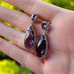 Elegantne temperament lilla tsirkooniumoksiidist k&otilde;rvar&otilde;ngad naistele &otilde;rn kingitus aastap&auml;evaks &Otilde;rn naiste peo aksessuaarid Ehted