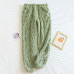 Naiste termofliisist taskud pidžaama soojad vabaaja p&uuml;ksid kodu pidžaamap&uuml;ksid M kollane