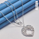 925 h&otilde;bedast s&uuml;damekujuline armastusripats Kaelakee Moodsad pulmaehted O-45CM