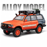 2024. aasta uus 1/24 Toyota Land Cruiser LC80 sulamist automudel, metallist maastikus&otilde;idukid, automudel Heli- ja valgussimulatsioon lastele m&auml;nguasja kingitus oranž