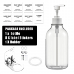 500 ml l&auml;bipaistev korduvkasutatav t&uuml;hi du&scaron;i seebi dosaator seinale paigaldatav &scaron;ampooni palsam kehapesu dosaatori pumba pudel koos siltidega Type 1