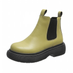 Mood Uus Luksus Chelsea Saapad Naiste Pahkluusaapad Paksu Tallaga Talvesaapad Platvorm Pahkluusaapad Pealelibistatavad Paksu Kontsaga Saapad Br&auml;nd Disainer2024 35 kollane